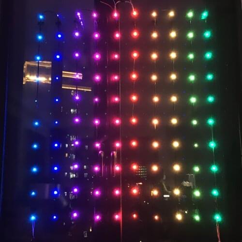 DIY Wifi Matrix Garland on the Window with WS2812B Pixels RGB LED Module Heatsink Board Nodes Arduino Power Adapter Alex gyver