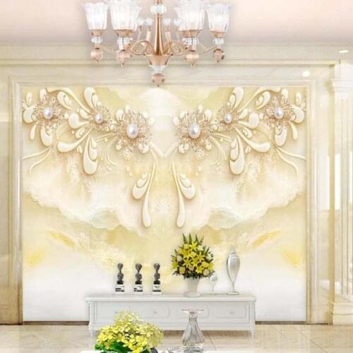 European Luxury Jewelry Flower Marble Contact Wallpaper Photo Mural for Living Room Wall Decor Custom Size 3d Wall Paper Roll