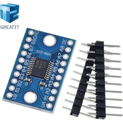 GREATZT 8 Channel Duel Hole Logic Level Converter TXS0108 TXS0108E Bi-directional Voltage Module for Arduino With Pins