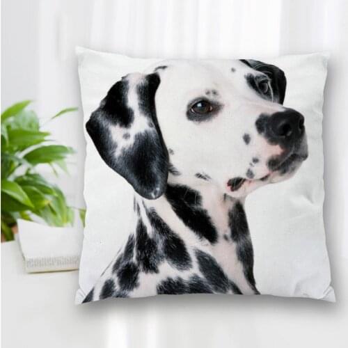 Custom Dog Dalmatian Pillow Case Polyester Decorative Pillowcases Zipper Pillow Case Pillowcase Cover Square 40x40cm
