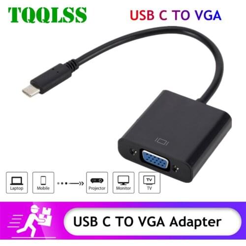 Type C to Female VGA Adapter Cable USBC USB 3.1 to VGA Adapter for Macbook 12 inch Chromebook Pixel Lumia 950XL Hot Sales
