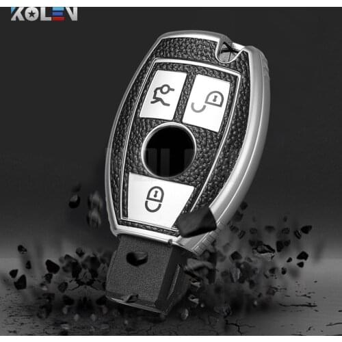 TPU+PU Car Remote Key Case Cover Shell Holder Chain Ring For Mercedes Benz CLA CLS A B C S Class GLK GLA GLR W204 W251 W176 W463