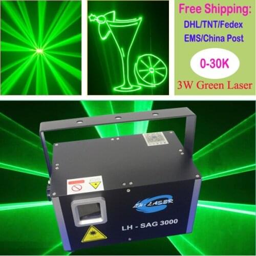 Mini ilda dmx 3W 520nm single green laser disco light with SD Card Function
