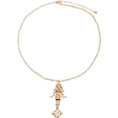 Fashion jewelry accessories gold plating mermaid big pendant necklaces & pendants