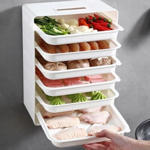 Wall-Mounted Desktop Kitchen Preparation Plates Multi-Layer Trays Side Dish Household Vegetable Storage Rack Organizer