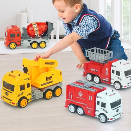 New Mini Built Fire-fighting Engineering Car Toys Gifts For Pre-school Children Simulation Mini Model Truck Kids Car Toys Gifts