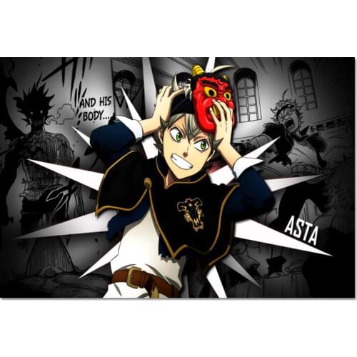 Black Clover Poster Cloth Silk Poster Home Decoration Art Fabric Poster Print 20x30cm,27x40cm.30x45cm