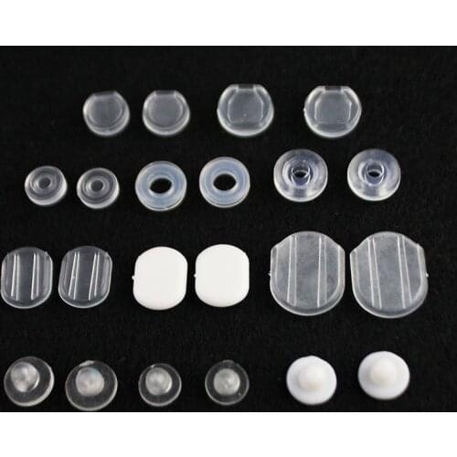50 PCS Transparent White Ear Clip Pad Comfort Clear Silicone Anti-Pain Pad DIY Jewelry Findings