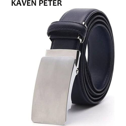 New Automatic Buckle Belts For Men Designer Leather Strap Male Belt Waistband Dot Strap Without Buckle Tooth On Strap Novelty