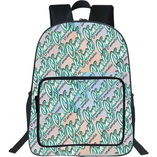 Charli Damelio Backpack Children Bag All-match Student School Bag Boys Girls Beautiful Cartoons Bookbag Casual Teenage Rucksack