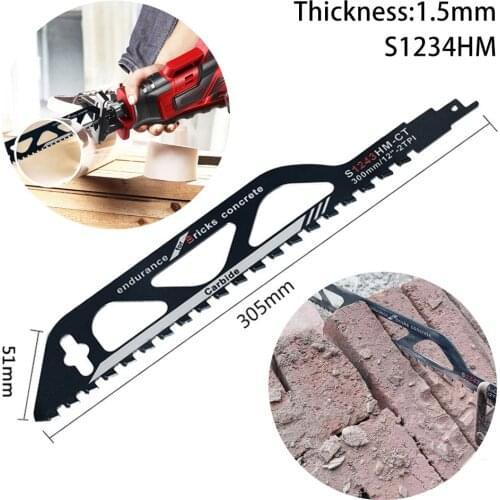 1pc 305mm S1243HM Reciprocating Saw Blade Cutters Electric Power Tools Accessories For Brick Wall Metal Cutting Jigsaw Blade