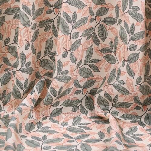 1 Meter Leaf Summer Printing Crepe De Chine Shirt Dress Fabric Hot Silk Clothing