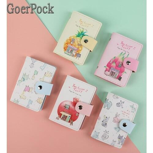 Cute Women Business Card Holder Cartoon Bank Credit Card Clip Wallet Cardholder ID Card Bag 26 Bits Fit Driver License Holder