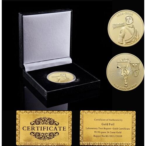 US Famous Singer Michael Jackson Gold Plated Commemorative Music Coin Collectibles Home Decoration Accessories