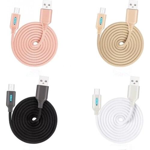 300pcs/lot 2.4A fast charging Type C LED Light USB 8pin Cable Intelligent display led light Charger USB Cable For Samsung S10 S9