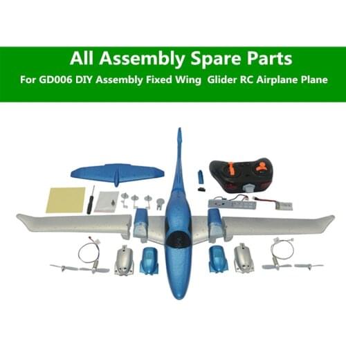 GD006 DIY Assembly Fixed Wing Remote Control Glider RC Airplane Plane Spare Part Battery/Propeller/Remote Control/Receiver/Motor