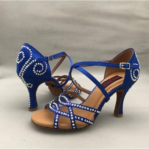 Professional womens latin dance shoes ballroom salsa dancing shoes tango shoes 6228SB-Rhinestone hight heel shoes