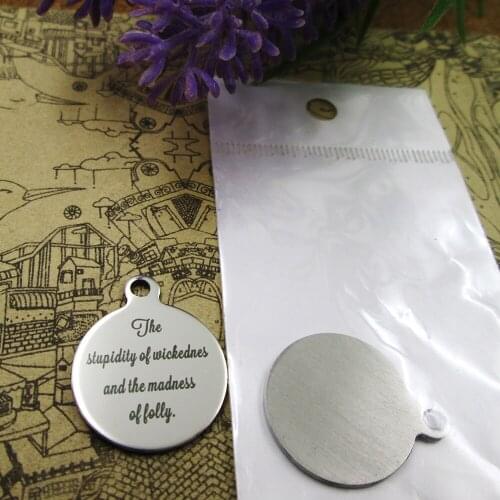 20pcs--"The stupidity of wickedness and the madness of folly."stainless more styles for choosing DIY Charms Bible gold sentence