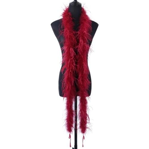 2 Meter 1 Ply Ostrich Feathers Boa Ostrich Plume For DIY Wedding Dress Clothes Shawl Decoration Sewing Crafts 26 Colors