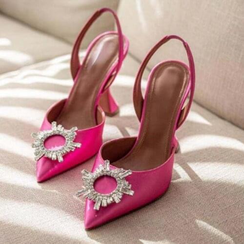 2021 European and American Beauty Bloggers Same Style Pumps Early Autumn New Sun Buckle High Heels Sandals for Women