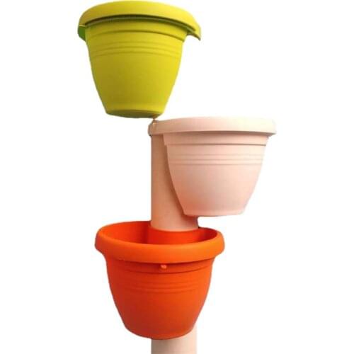 3Pcs/Set Drain Pipe Flower Pots Tubs Gutter Downspout Flowerpot for Plants and Flowers (Size S/L)