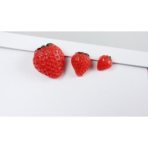 3D 25mm resion stereo red fruit strawberry fridge magnet kitchen office decoration photo paste paper fix DIY accessory