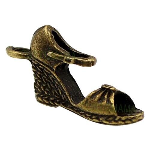 60pcs-Antique Silver / Bronze High Heel Shoes Charms Pendant 19x11mm