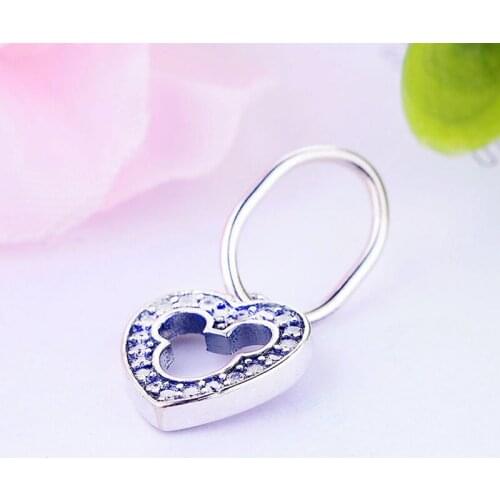 925 Sterling Silver Mickey Heart Shape Zircon Bead Pendant Fit Original Pan Charm Bracelet Making Jewelry Accessory Berloque