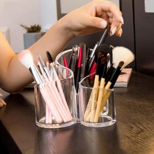 Acrylic Storage Box Cosmetic Organizer Makeup Brush Display Stand Transparent Lipstick Plastic Box Bathroom Accessories Holder