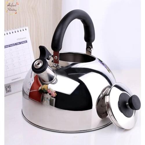 304 Stainless Steel Household Gas Kettle Whistle Teapot Electromagnetic Oven Gas Stove Heat Kettle 3L 4L 5L