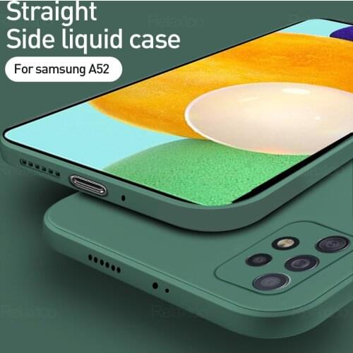 Liquid Silicone Case On For Samsung Galaxy A52 A72 Soft TPU Full Cover Protection For Svmsung A 52 72 4G 5G Phone Case