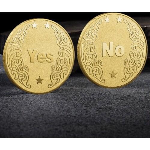 Yes / no Commemorative Coin Gold Plated Metal Badge Copper Coin