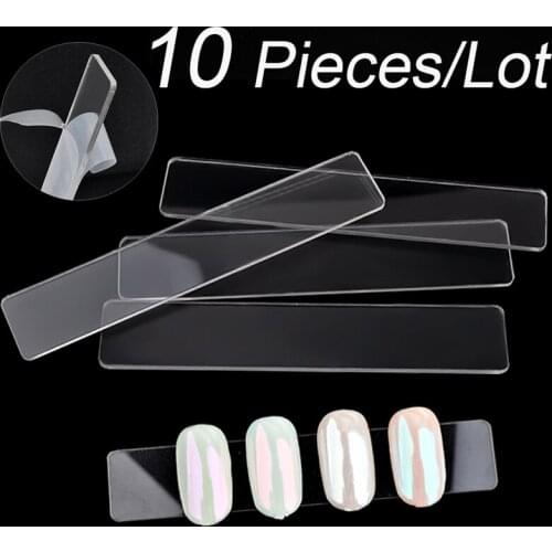10PCS Acrylic Nail Art Tips Display Holder Board Clear Bar Chart False Stick Practice UV Gel Polish DIY Salon Manicure Tools