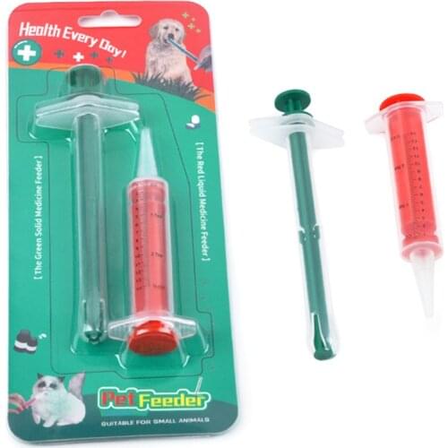 Pet Medical Pill Medicine Feeding Dispenser Piller Gun Shooter Syringe with Soft Tip Feed Tool for Cat Dog Animals Supplies