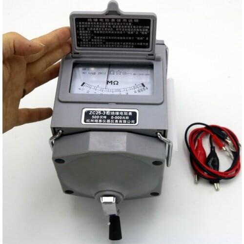 0-500M ohm Insulation Megohm Tester Resistance Meter Megger Megohmmeter ZC25-3 500v High quality