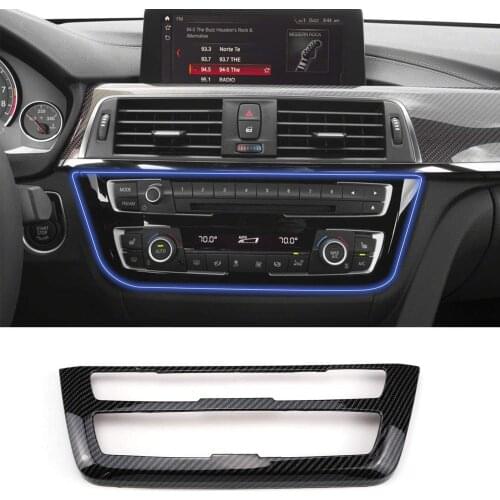 USTAR Carbon Fiber AC DC Control Console Panel Frame Trim Cover Replaces for BMW F30 F32 F34 3 4 Series 2013-2018