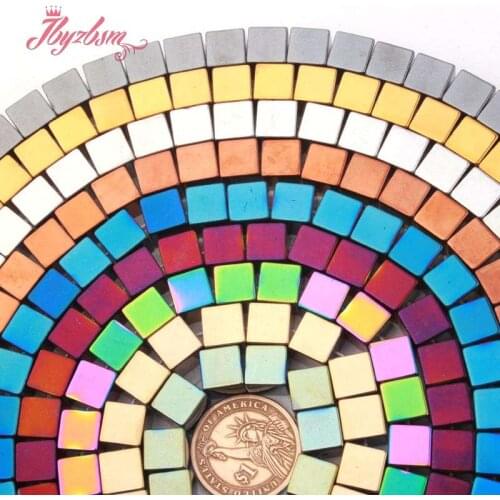 10x10mm Cube Square Blue/Black/Rainbow Hematite Natural Stone Beads For DIY Necklace Bracelets Jewelry Making 15" Free Shipping