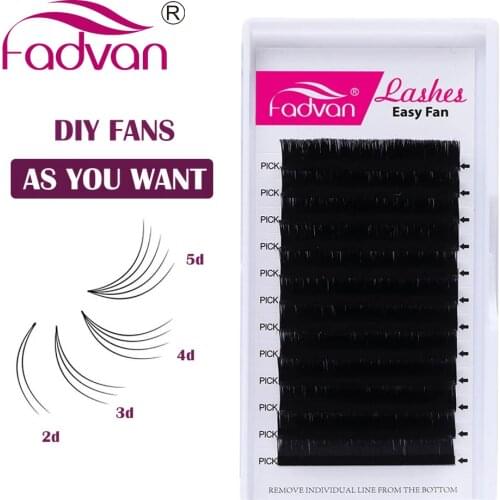 Easy Fan Lash Russian Volume Eyelashes Extension C/D Curl DIY 2d/3d/4d/5d/6d~10d Super Soft Auto-bloom Cluster Lashes Extension