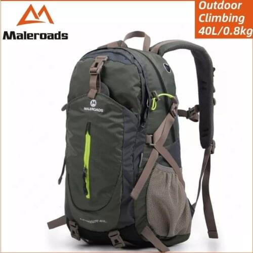 Maleroads 40L Outdoor Climbing Backpacks Hiking Backpacks Waterproof Sports Backpacks With Rain Cover Breathable Sports Bags