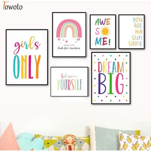 Cartoon Baby Nursery Wall Art Canvas Painting for Kids Room Baby Bedroom Decoration Picture Child Playroom Wall Poster Decor