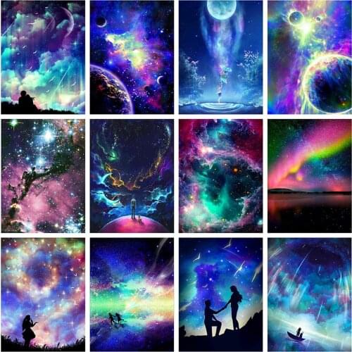 5D Diy Diamond Painting Full Diamond Creative Landscape Cross Stitch Kit Starry Sky Embroidery Rhinestone Mosaic Home Decoration