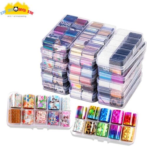 10colors Resin Jewelry Starry AB Color Stuff Holographic Transfer Foil Stickers Paper Laser DIY Craft Mirror Nail Art Decals