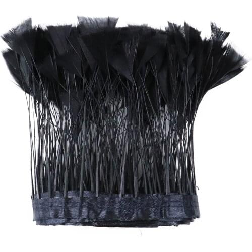 Wholesale Dyed Colorful Goose Feather Trims Ribbon 8-10CM Black Feather Decor Fringe Wedding dresses skirt sewing accessories