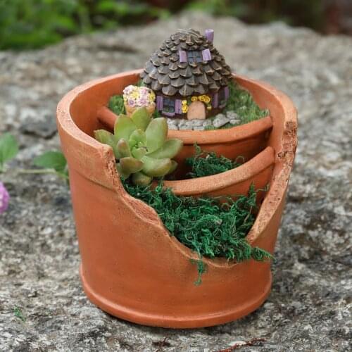 Resin Balcony Flower Pot For Succulent Plants Garden Decoration Flowerpot Planter Desktop Potted Room Micro Landscape