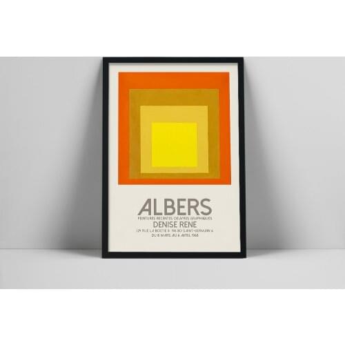 Josef Albers poster, Albers Exhibition poster, Josef Albers print, Art Print, Abstract poster, Minimalistic art, Burnt orange