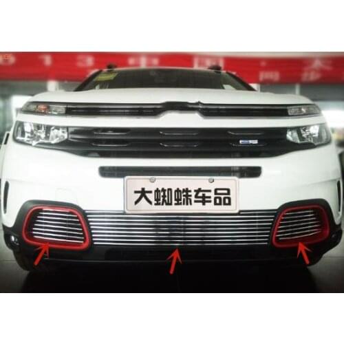 Aluminum alloy Front bumper grille decorative net protection decoration car accessories For Citroen C5 AIRCROSS 2017-2019