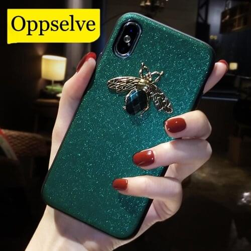 Luxury Brand Diamond Bee Glitter Case for iPhone 7 8 6 6S Plus X XR XS 11 Pro Max Matte Cover for iPhone 11 Coque Funda Capinhas