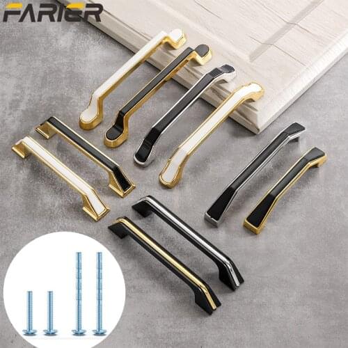 Nordic style bright gold black bright silver white combination cabinet drawer shoe cabinet wardrobe zinc alloy handle