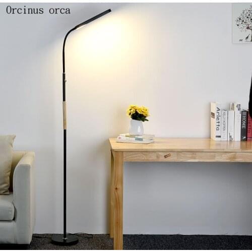 Nordic minimalist LED dimming floor lamp living room bedroom bedside lamp modern American style creative iron floor lamp