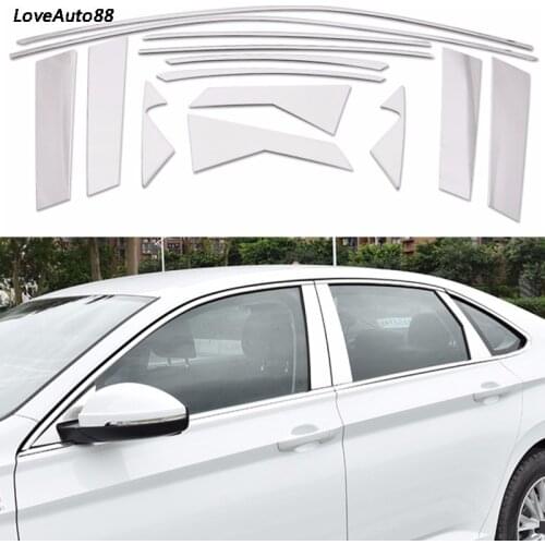 Stainless Steel Glass Window Garnish Pillar Middle Column frame For Volkswagen VW Jetta MK7 2019 2020 2021 Decorative Sequins